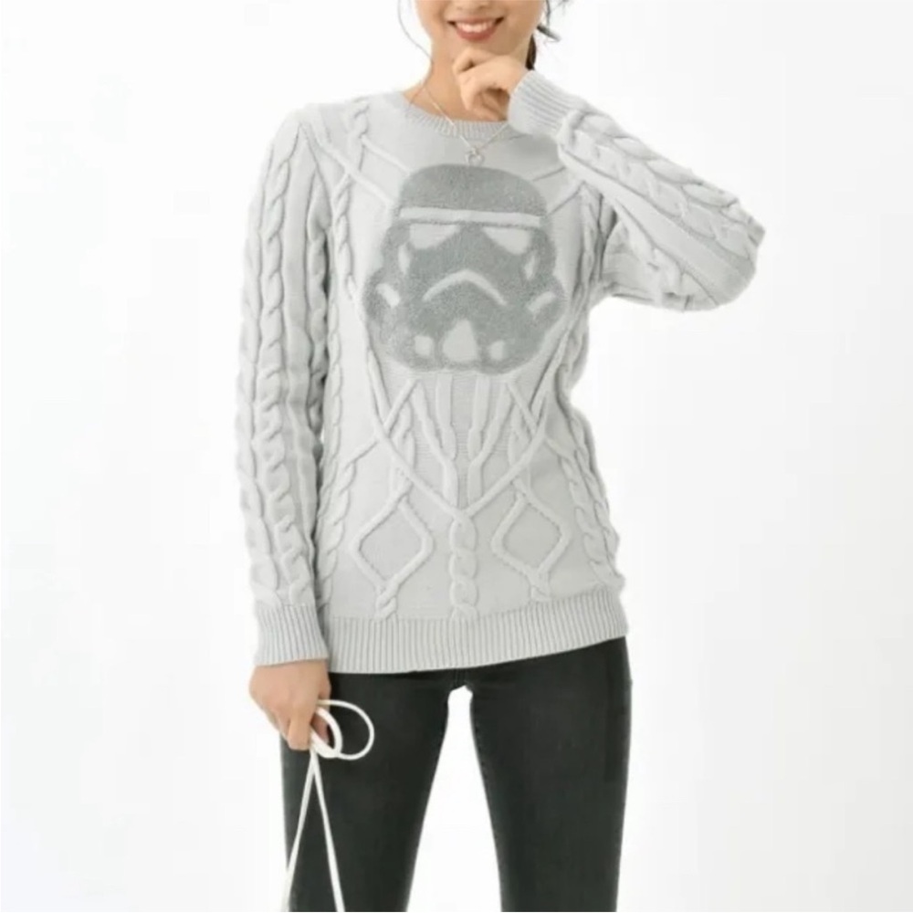 Disney Parks Size Small Gray Storm Trooper Sweater NEW